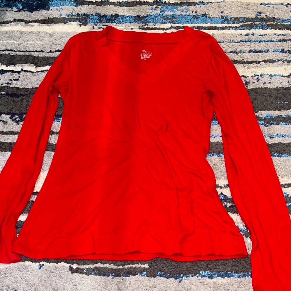 Mossimo long sleeve tight fit red size M